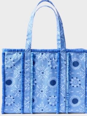 Star medallion fringe canvas tote bag blue- roller rabbit x target